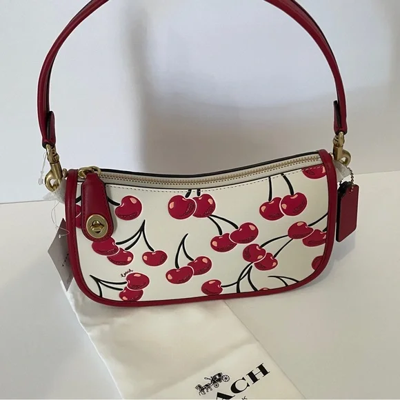 NWT Coach Limited Edition Full Size Swinger Cherry Print & Dust Bag 🍒 - Picture 5 of 14